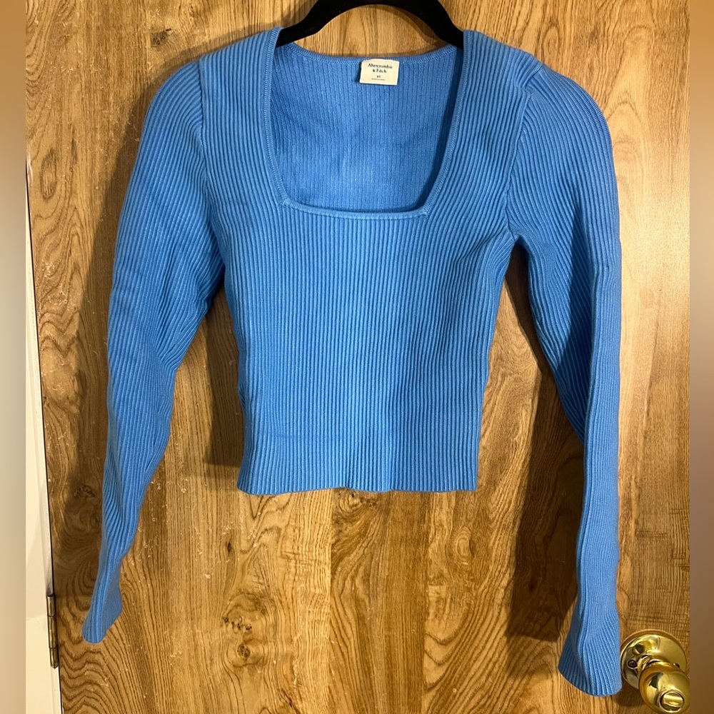 Women’s Ribbed Cropped Long Sleeve Abercrombie And Fitch Top